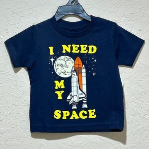 Ripple Junction Boy's "I Need My Space" T-Shirt Navy Blue Shuttle Moon Size 2T